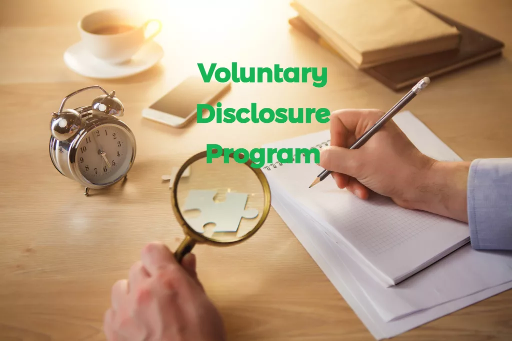 image with text voluntary disclosure program